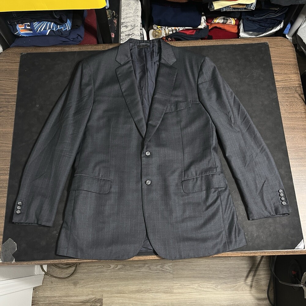 Brioni Blazer Mens 44 Gray Pinstripe Wool Two Button Made In Italy Sport Coat